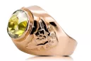 Yellow Peridot Original Vintage 14K Rose Gold Ring Vintage style vrc078r